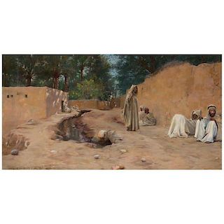 Charles James Theriat Orientalist Oil Painting, circa 18901890