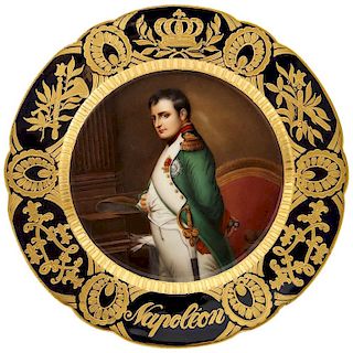 Rare and Exceptional Royal Vienna Porcelain Plate of "Napoleon" by Wagner