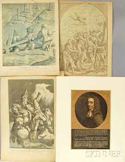 Four Old Master Woodcuts:      Nicolas Le Sueur (French, 1691-1764), L'Invention de la Croix