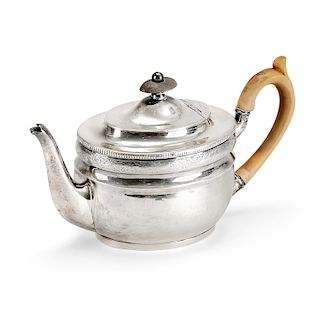 An english silver tea pot, Sheffield, 1804