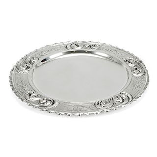 A silver plate, end 19th Century