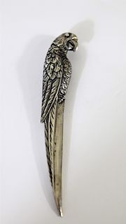 Pure Silver Parrot Letter Opener