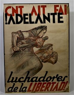1936 Original Spanish Civil War Freedom Poster