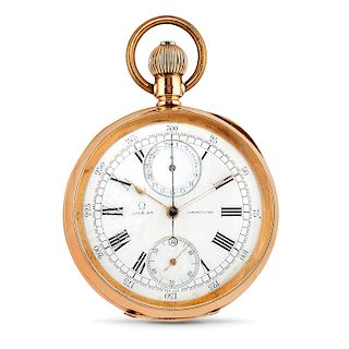 Omega - A 14K yellow gold pocket watch, Omega