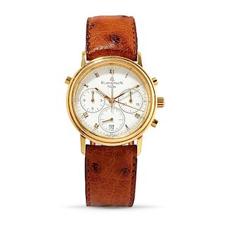 BLANCPAIN - A 18K gold wristwatch, Blancpain