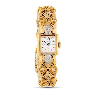 Geneve - A 18K two-color gold lady's wristwatch, Genéve