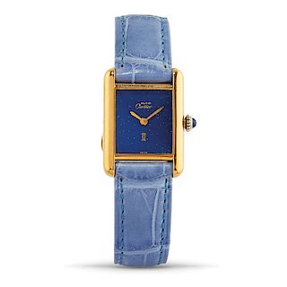 Cartier - A silver gilded wristwatch, Cartier