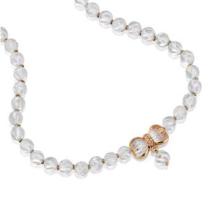 Boucheron - A 18K gold, crystal rock and diamond necklace, Boucheron