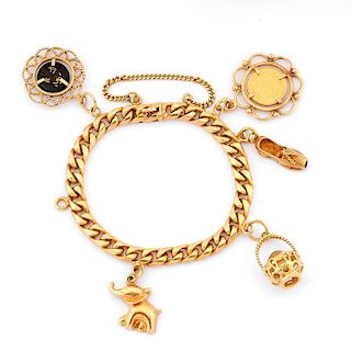 A 18K yellow gold bracelet, defects