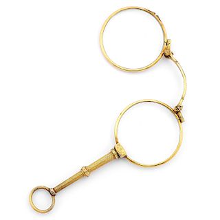 A yellow gold plated lorgnette