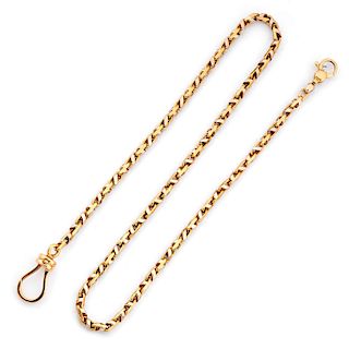 A 18K two color gold watch chain