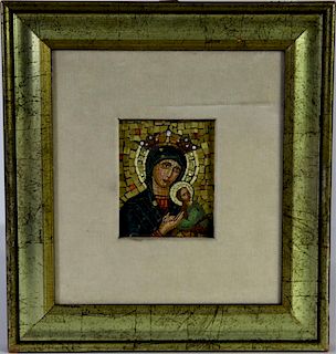 20th C. Madonna and Child Mosaic
