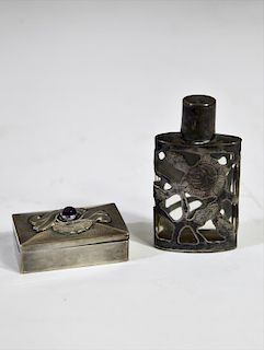 Sterling Pill Box and Snuff Bottle