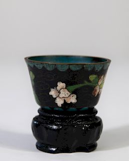 Diminutive Chinese Cloisonne Cup on Base