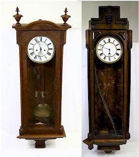 Two Tall Wall Clocks for Casings, Clockfaces