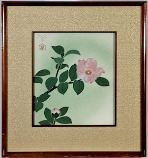 Signed Japanese Floral Painting