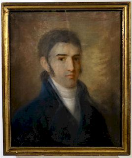 19th C. French Portrait, Pastel