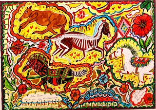 Outsider Art,Alpha Andrews, The Four Horses of Revelation