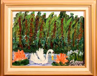 Outsider Art, Alyne Harris, Swan Out on the Water