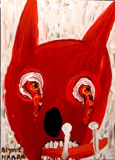 Outsider Art,Alyne Harris, Hell Dog Eating Bones of the Damned