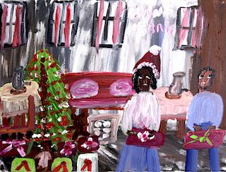 Outsider Art, Alyne Harris, Untitled (Christmas scene)