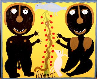 Outsider Art, Annie Tolliver, Adam & Eve and Fruit Tree, Snake and Bird