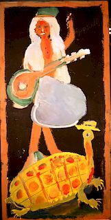 Outsider Art, Jimmy Lee Sudduth, Turtle Lady with Banjo