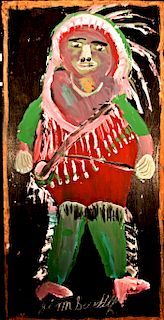 Outsider Art, Jimmy Lee Sudduth, Indian with Fiddle