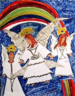 Outsider Art, Linda Bruton, Three Angels