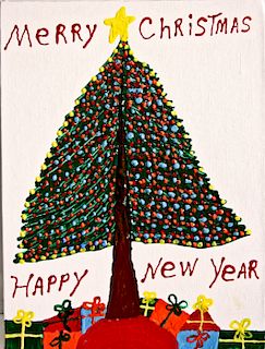 Outsider Art, Minnie Adkins, Merry Christmas, Happy New Year