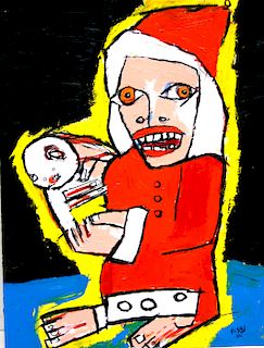 Outsider Art, Matt Sesow, Untitled, Santa with gifts and baby 