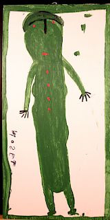 Outsider Art, Mose Tolliver, Portrait of Willie Mae (Wife)