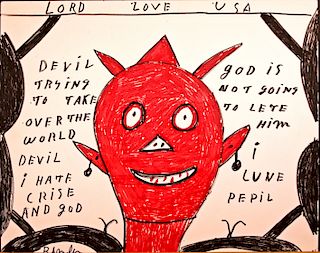 Outsider Art, RA Miller, Devil Trying to Take Over the World