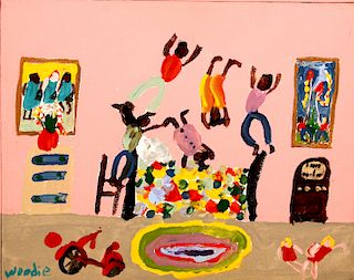 Outsider Art, Woodie Long, Jumping on Grandma's Bed