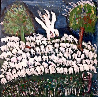 Outsider Art, William Thomas Thompson, Angel Appearing to Shepherd