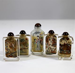 5 Reverse Glass Chinese Snuff Bottles