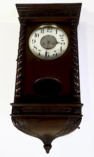 Large Turn-of-the-Century Hanging Wall Clock