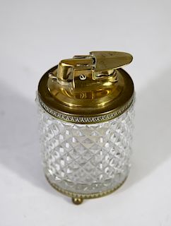 Antique Glass Lighter with Brass Fixtures