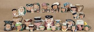 Large collection of Toby mugs and pitchers, mostl