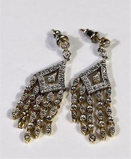 14k Gold Diamond Chandelier Earrings