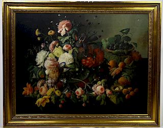 Severin Roesen (1815-1872)" Still Life with Fruit"