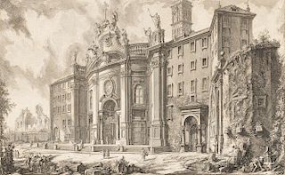 Giovanni Battista Piranesi (Italian, 1720-1778)      Three Veduti:  ...Facciata...di S. Croce in Gerusalemme