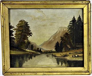 Original 1800's Mid-West Oil on Canvas