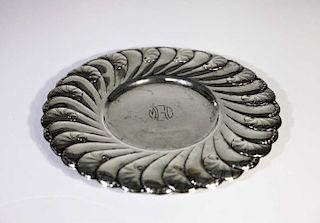 Monogrammed Scalloped Sterling Plate 13.2 OZT