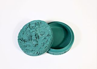 Carved Chinese Turquosie Dragon Box