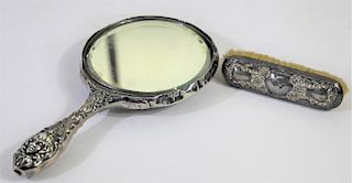 Antique Sterling Mirror and Brush