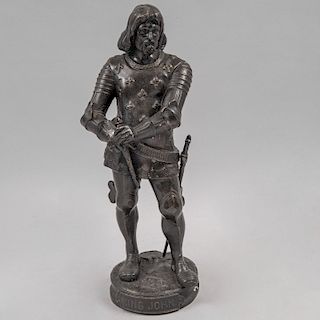 Escultura del King John. Siglo XX. Fundición en bronce patinado. 43 cm de altura.
