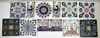 Large Group of Hand Painted Grecian Tiles