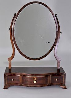 Georgian Mahogany Serpentine Mirror