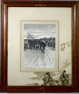 L K Harlow (1850-1913) Civil War Lithograph